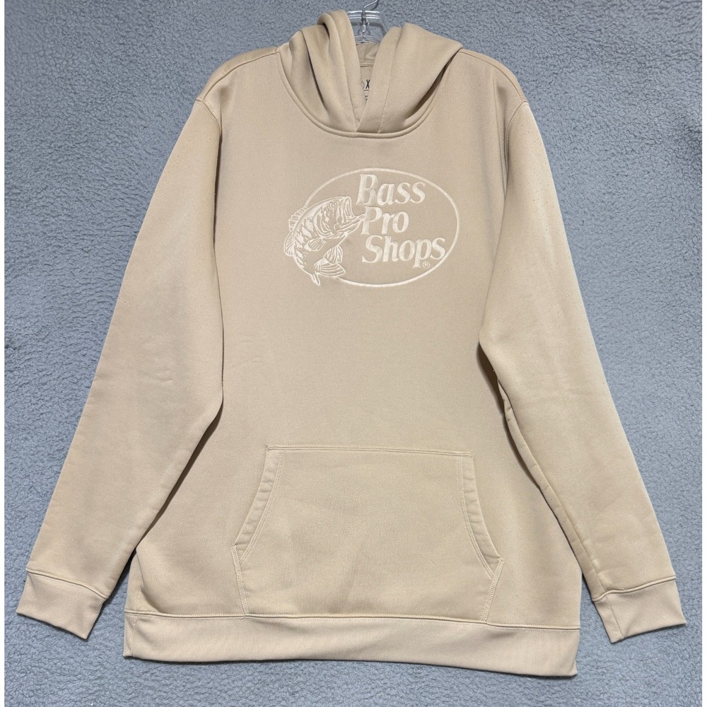 Bass Pro Shops Fleece Hoodie Mens XLT Beige Pullover Casual